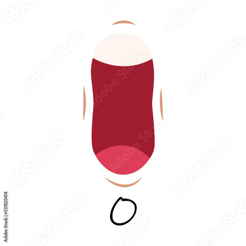 English pronunciation and speaking articulation concept. Creative mouth sync flat for web design. Cartoon talking mouths lips for character animation isolated vector illustration