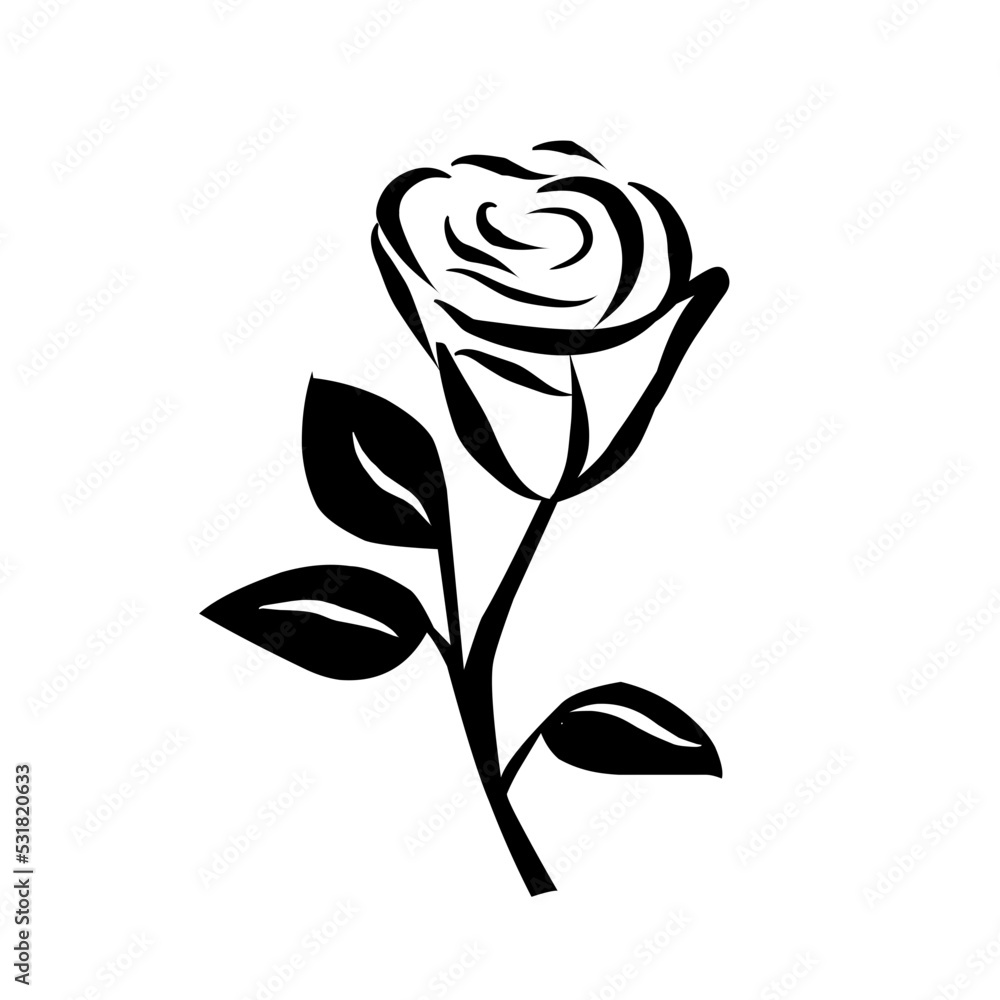 Doodle rose icon
