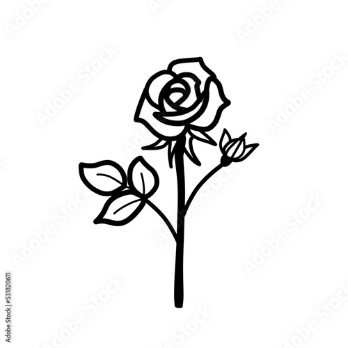 Doodle rose icon