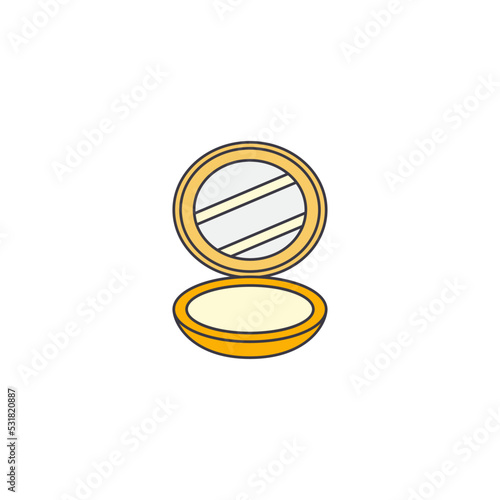 Beauty powder icon in color, isolated on white background 