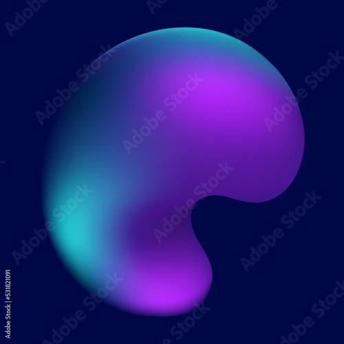 blue purple wavy gradient liquid abstract shape for design elements