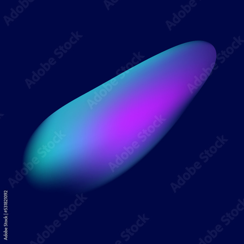 long oval shape liquid gradient blue purple wavy for design elements © Dorpy