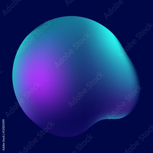 blue purple wavy gradient liquid circle shape for design elements