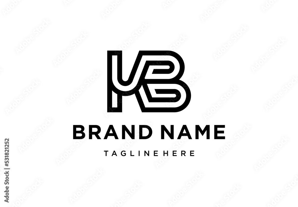 Modern Letter Monogram Initial KB Logo Design Modern Letter Monogram Initial KB Logo Design