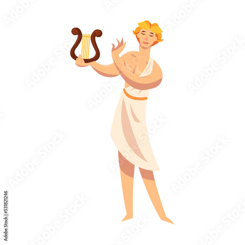 Mythology character. Athena, Hephaestus, Ares, Poseidon, Zeus, Dionysus, Aphrodite, Apollo. Vector illustration