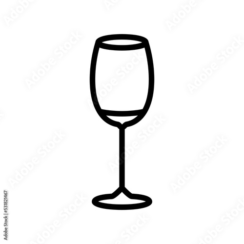 empty wine glass line icon vector. empty wine glass sign. isolated contour symbol black illustration