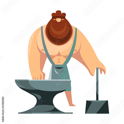 Greek mythology character. Athena, Hephaestus, Ares, Poseidon, Zeus, Dionysus, Aphrodite, Apollo. Vector illustration