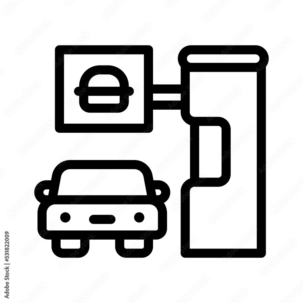 drive thru line icon illustration vector graphic drive thru line icon illustration vector graphic