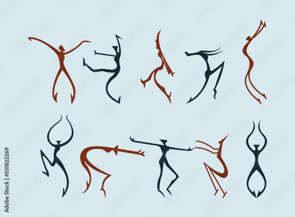 dance style logo set silhouette template design for brand or company and other dance style logo set silhouette template design for brand or company and other
