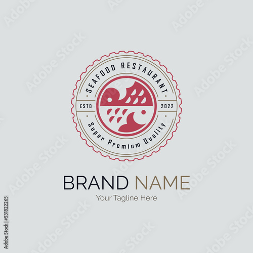 fish seafood restaurant logo template design for brand or company and other