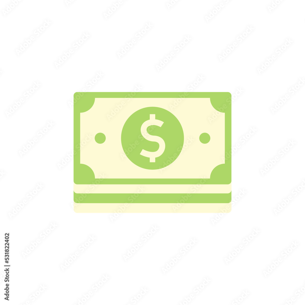 Stack Of Money icon in color, isolated on white background 