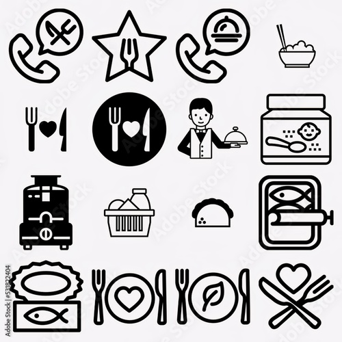 Big set of food icons