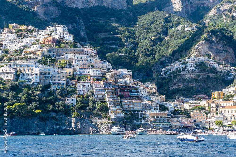 View of Positano from sea side