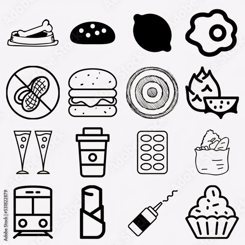 Big set of food icons