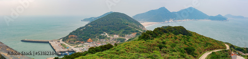 Cloudy high angle view of the Beigan Township photo