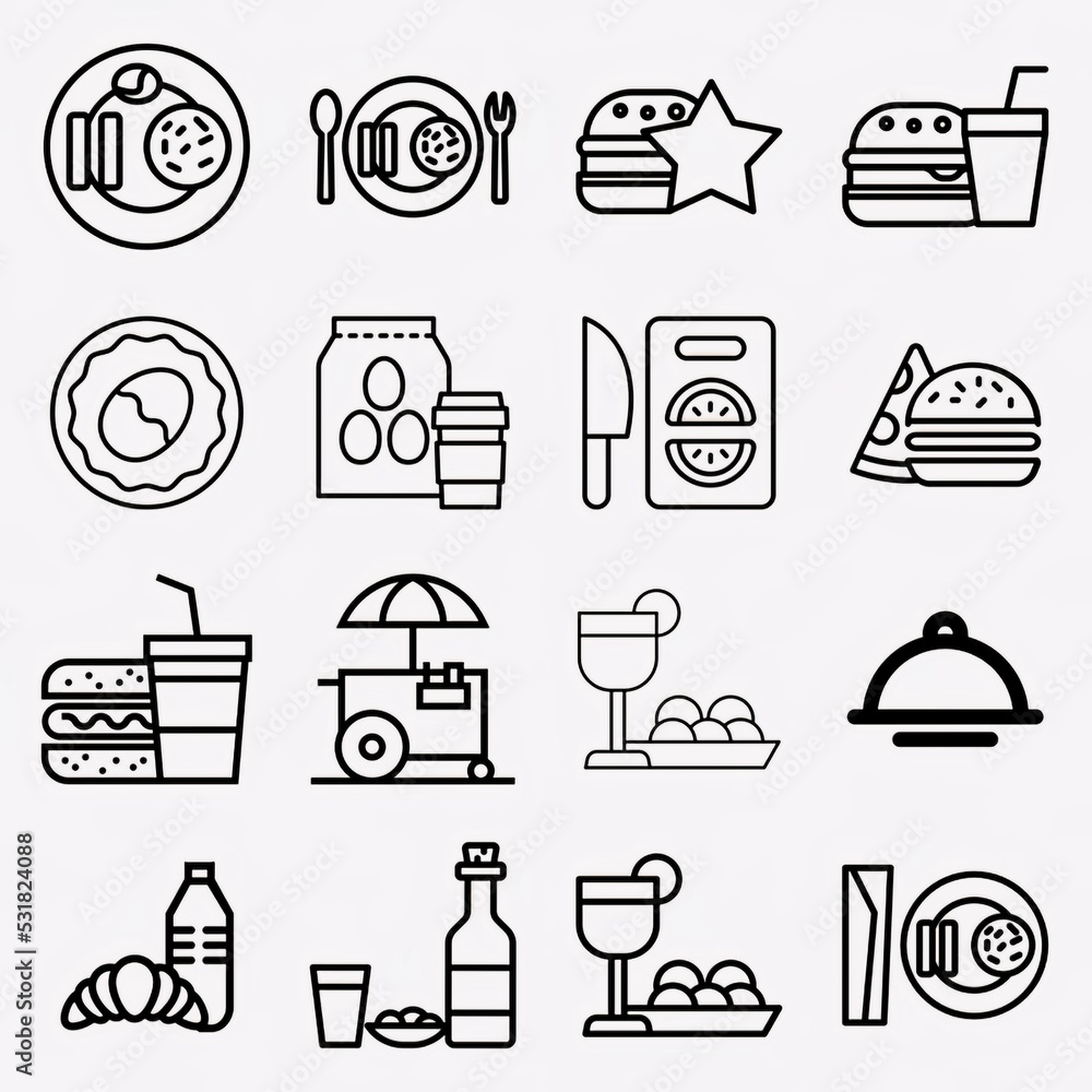Big set of food icons Big set of food icons