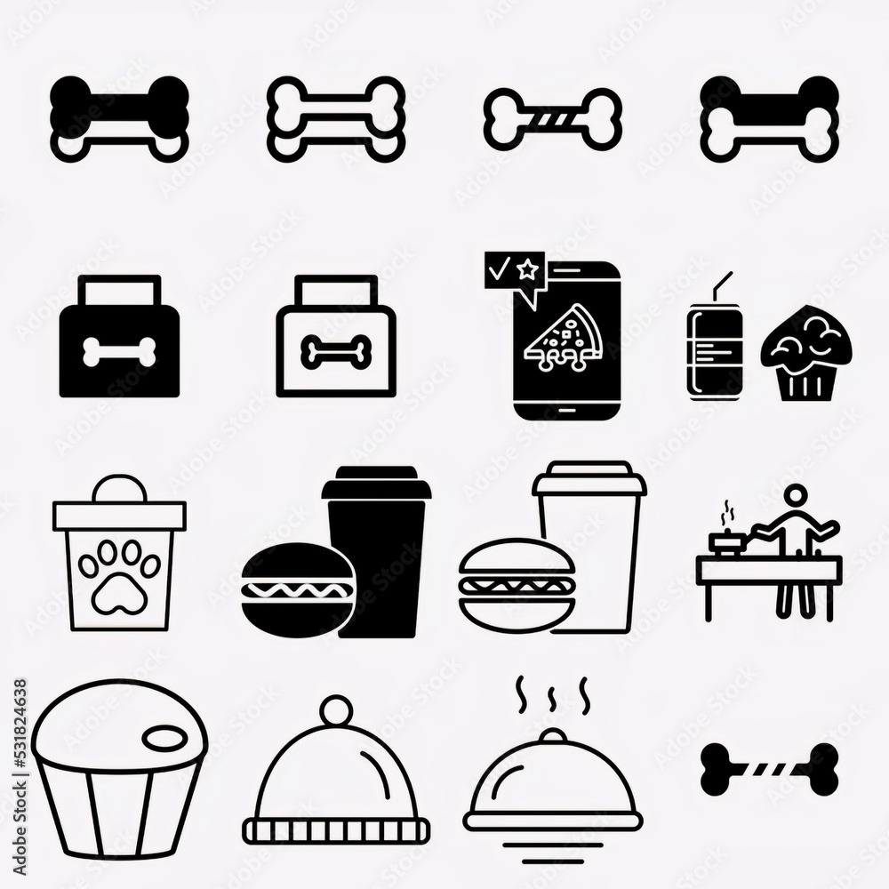 Big set of food icons Big set of food icons