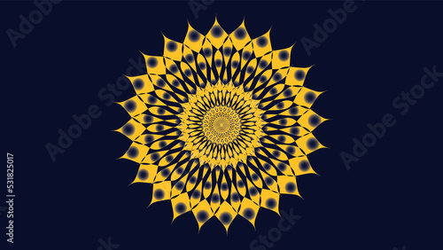 Gold color mandala, background, 3d flower  wallpaper image vector  vintage abstract Iliustration 