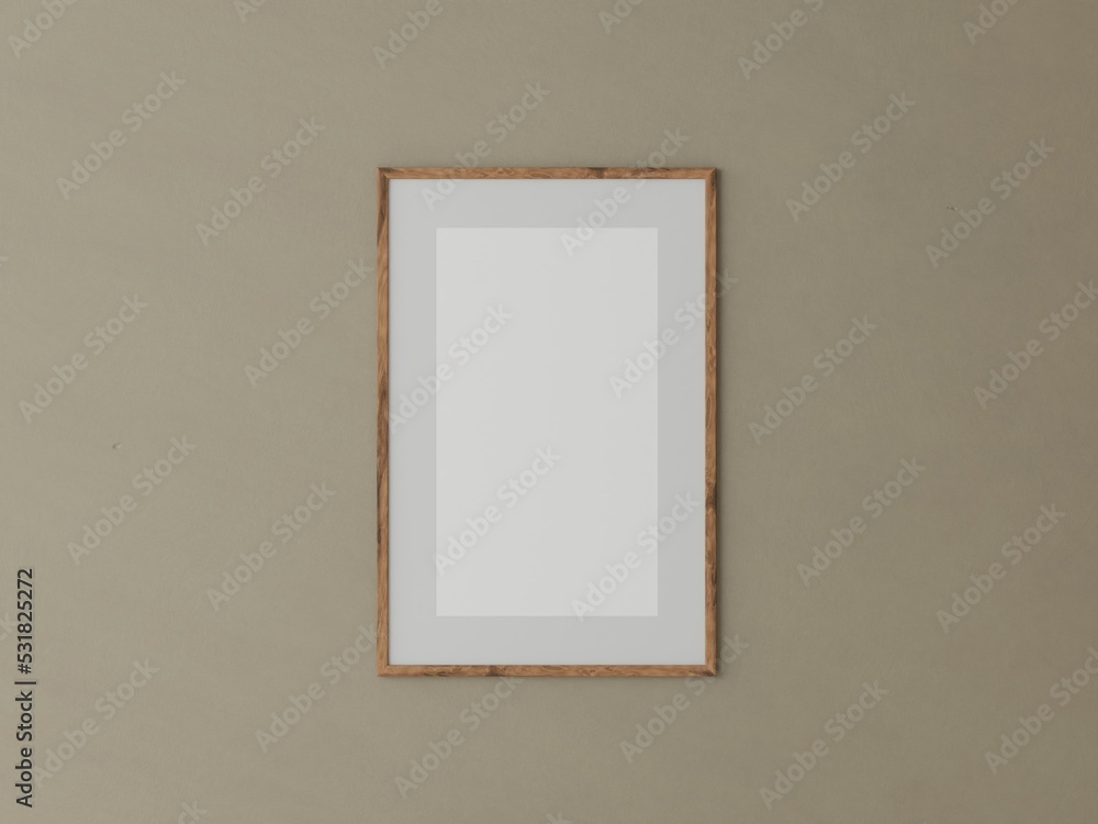 Vertical frame mockup in living room interior. 3d rendering, 3d illustration Vertical frame mockup in living room interior. 3d rendering, 3d illustration