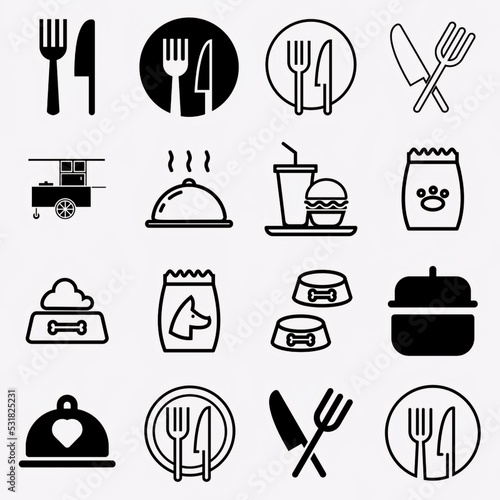 Big set of food icons