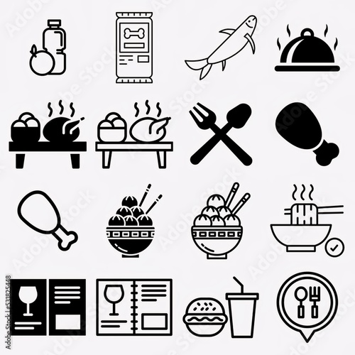 Big set of food icons