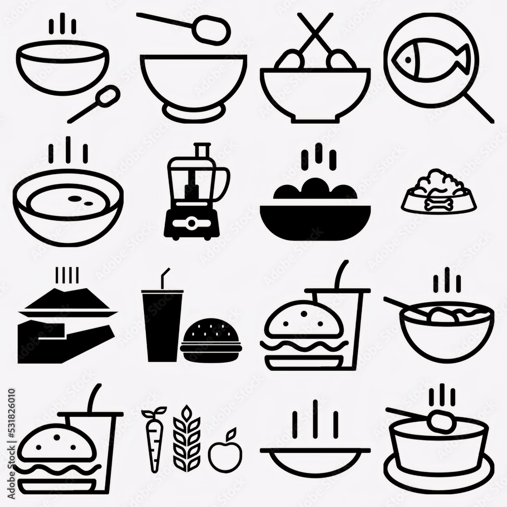 Big set of food icons