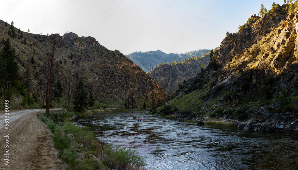 River Winding Through Mountains