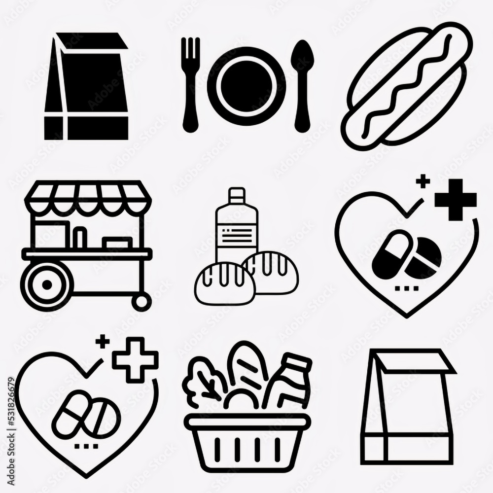 Big set of food icons