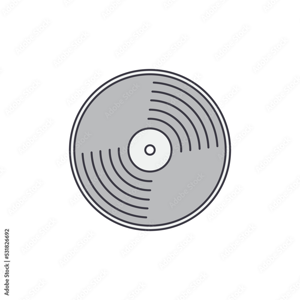 vinyl icon in color, isolated on white background vinyl icon in color, isolated on white background