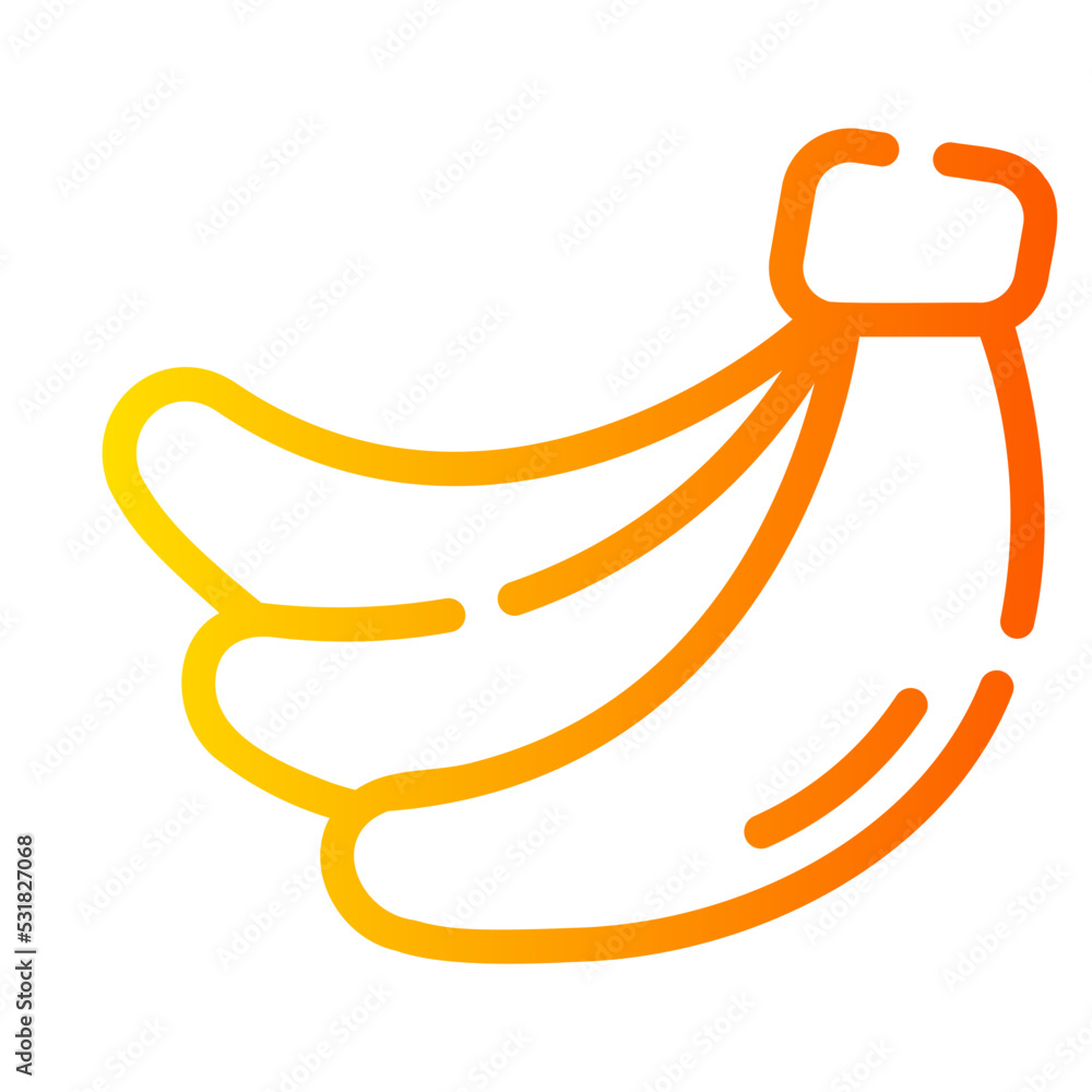 Naklejka premium banana gradient icon