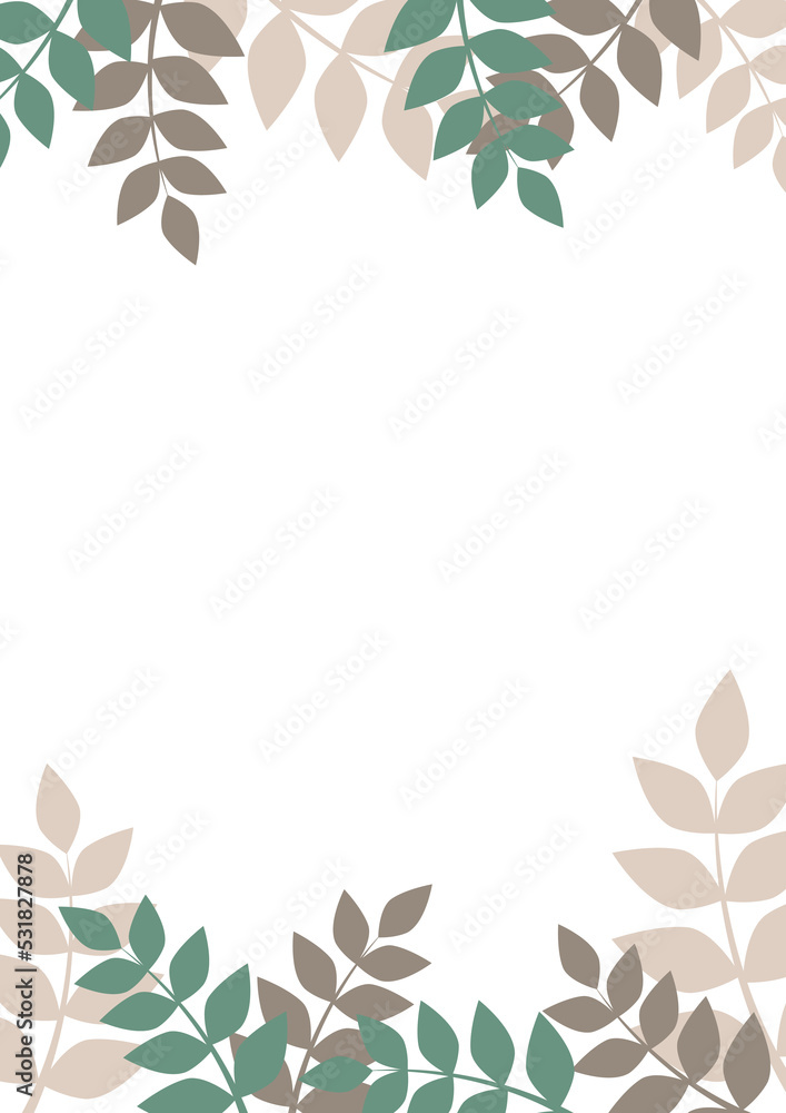 Abstract bunch of leaves frame for decoration on garden and natural concept.