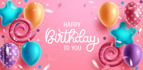 Canvas Print Birthday party vector background design