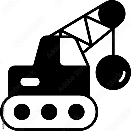 demolish solid line icon