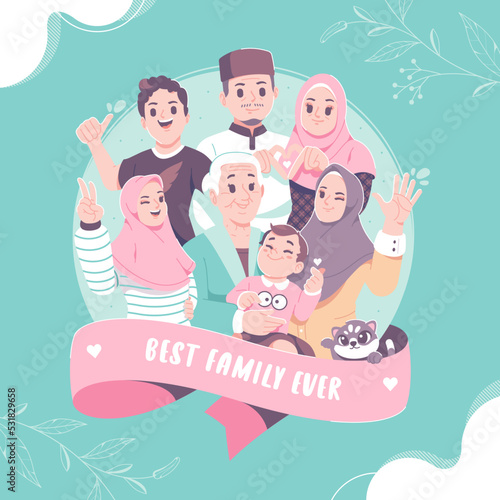 happy family poster template design