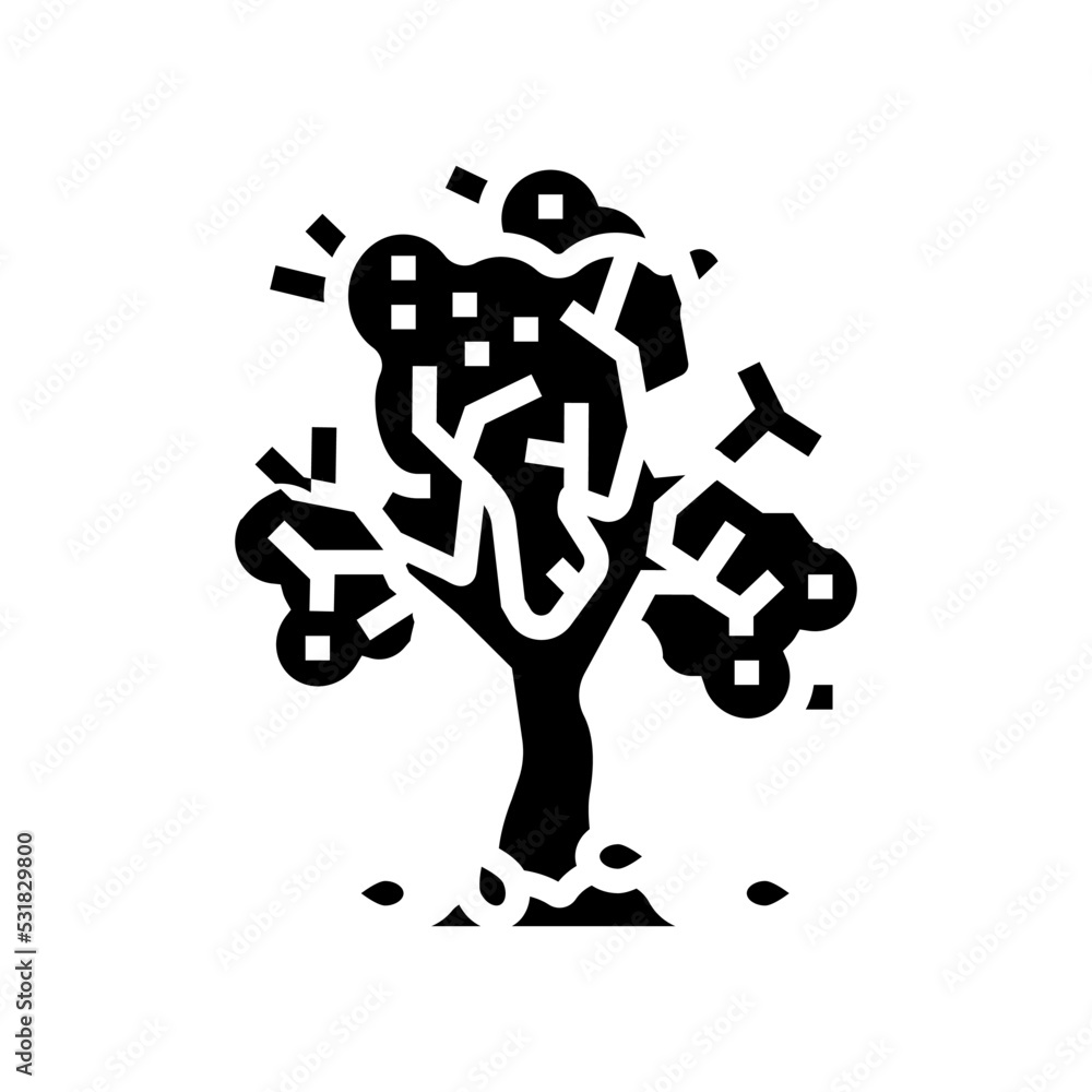 tree autumn glyph icon vector. tree autumn sign. isolated symbol illustration tree autumn glyph icon vector. tree autumn sign. isolated symbol illustration