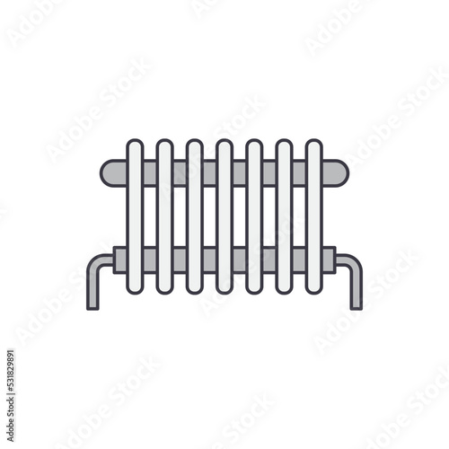 Warm house radiator icon in color  isolated on white background 