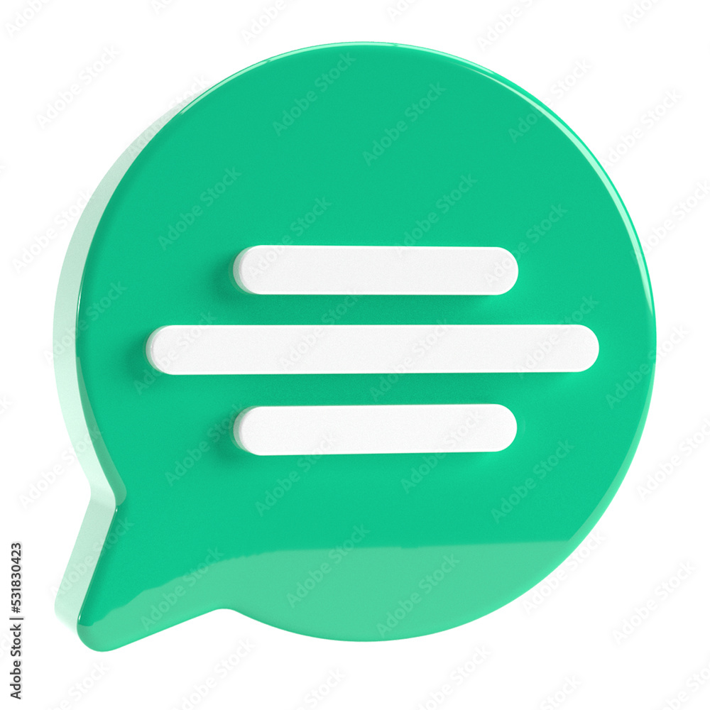 Chat bubble icon isolated 3d rendering Chat bubble icon isolated 3d rendering