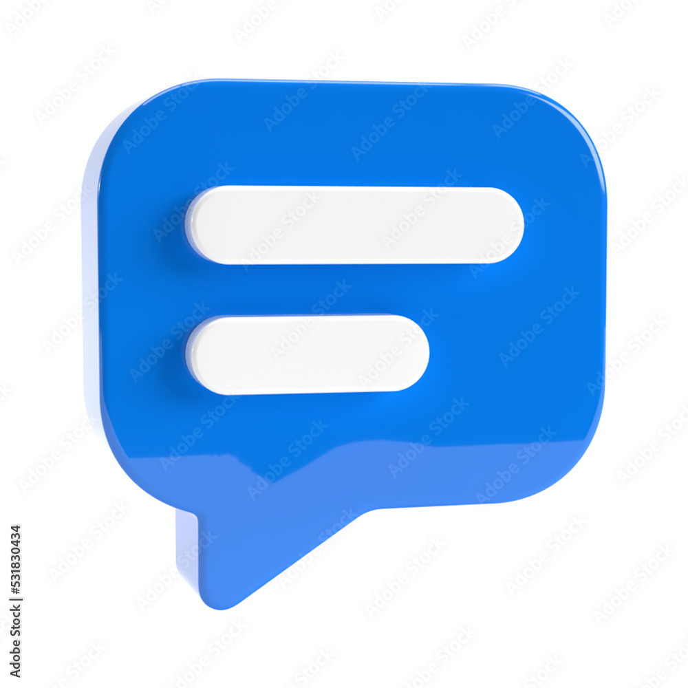 Chat bubble icon isolated 3d rendering Chat bubble icon isolated 3d rendering