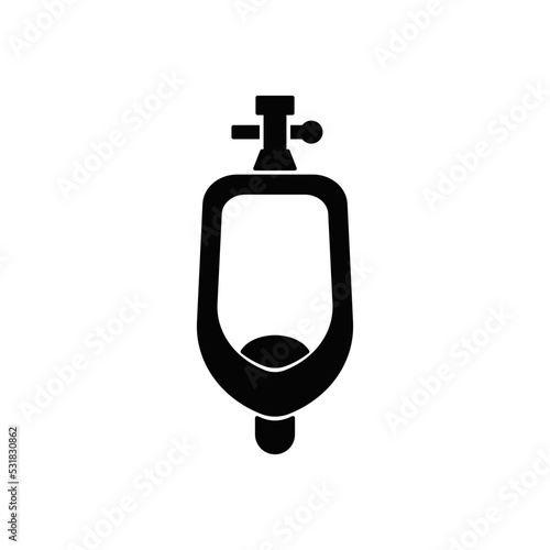 Urinal Toilet icon in black flat glyph, filled style isolated on white background