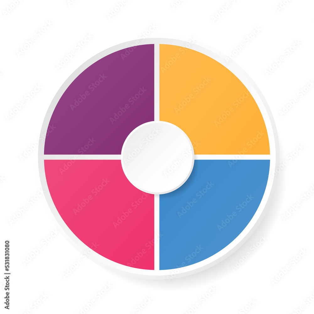Basic circle infographic with 4 steps, process or options. Basic circle infographic with 4 steps, process or options.