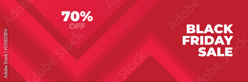 Black friday sale discounts shiny banner on red background