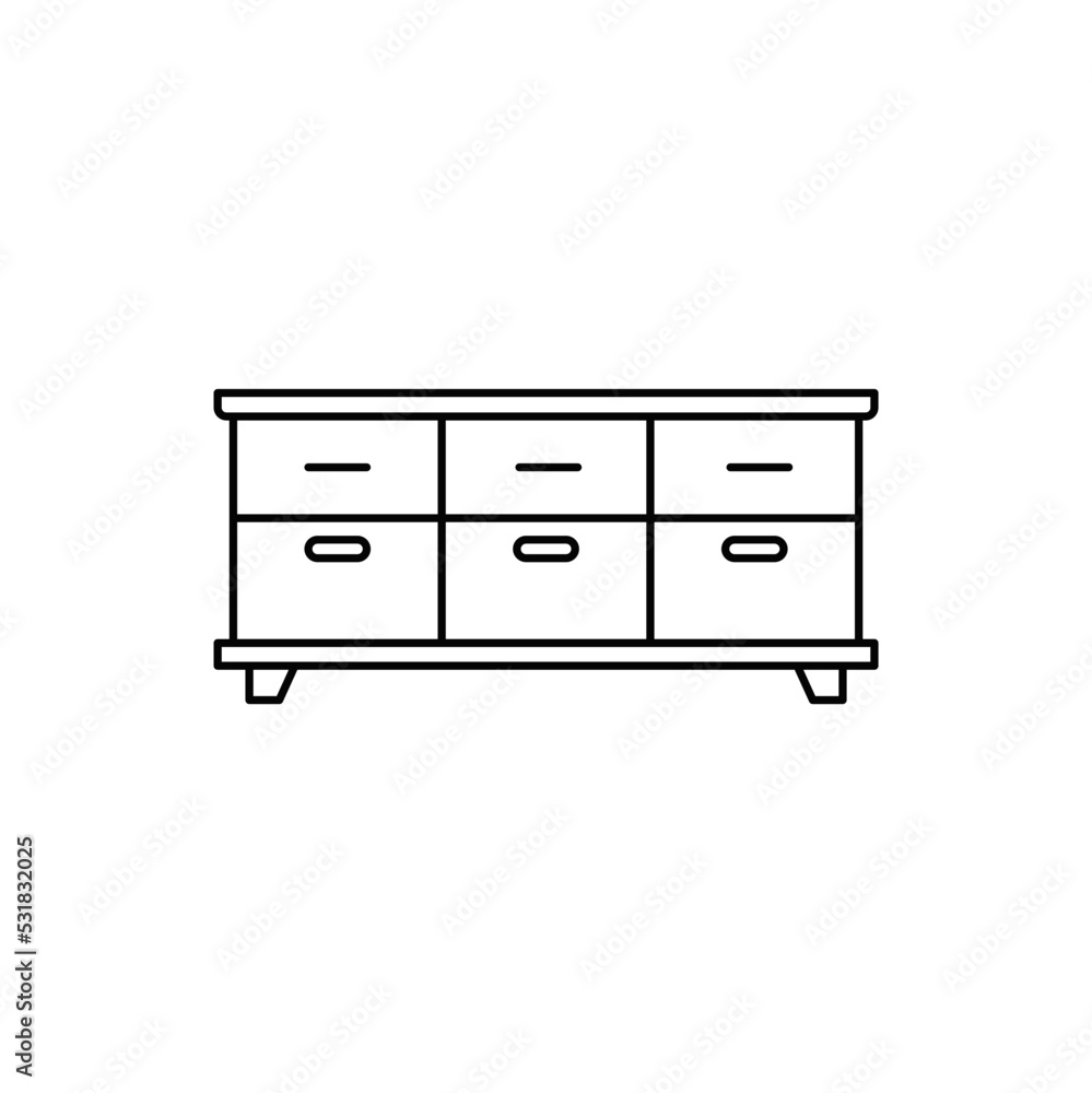 sideboard icon in line style icon, isolated on white background sideboard icon in line style icon, isolated on white background