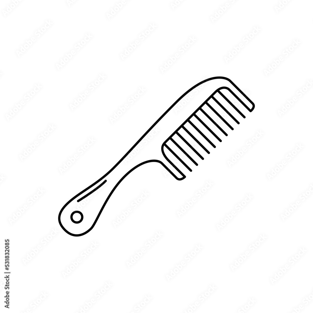 Classic comb icon in line style icon, isolated on white background Classic comb icon in line style icon, isolated on white background