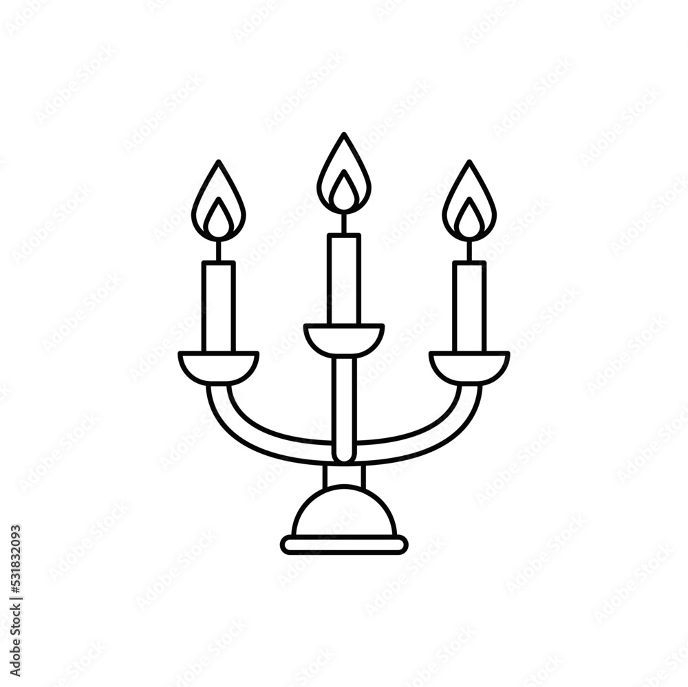 candelabra icon in line style icon, isolated on white background candelabra icon in line style icon, isolated on white background
