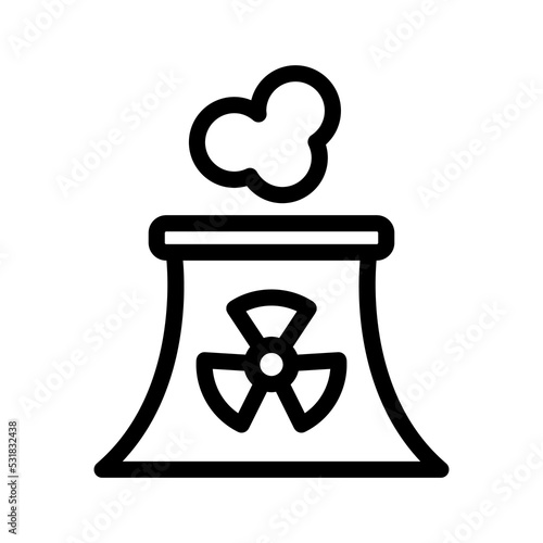 nuclear plant line icon illustration vector graphic