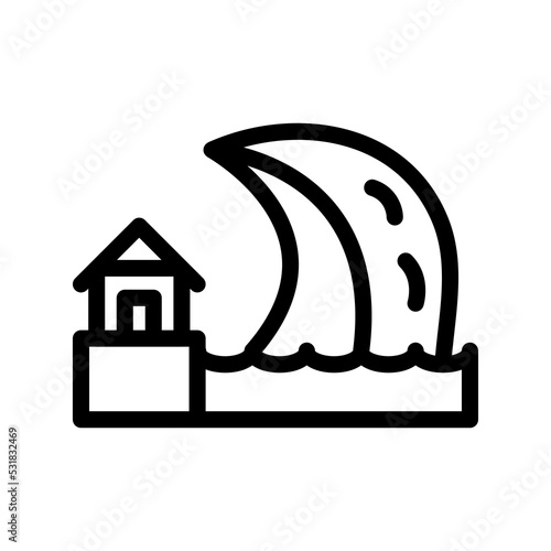 tsunami line icon illustration vector graphic