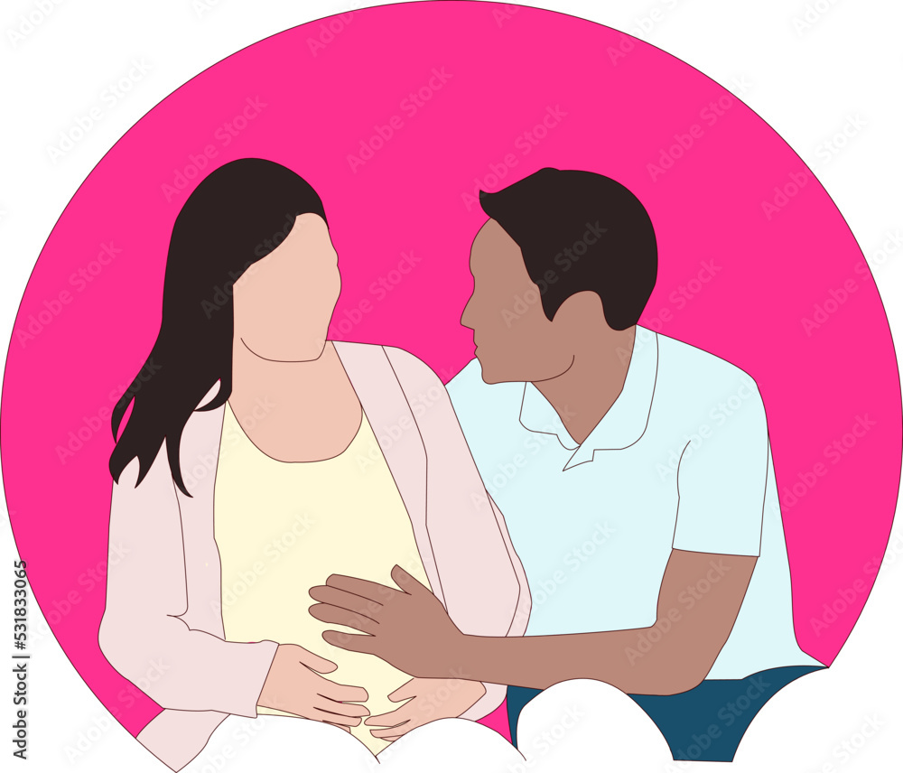 Obraz premium Illustration vector graphic of Pregnant Woman. Perfect for logos and graphic sources.