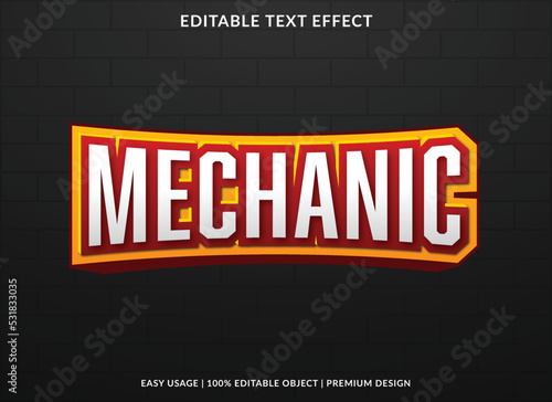 mechanic text effect editable template use for business logo and brand