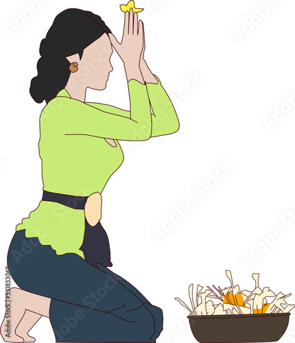 Illustration vector graphic of Woman Pray. Perfect for logos and graphic sources