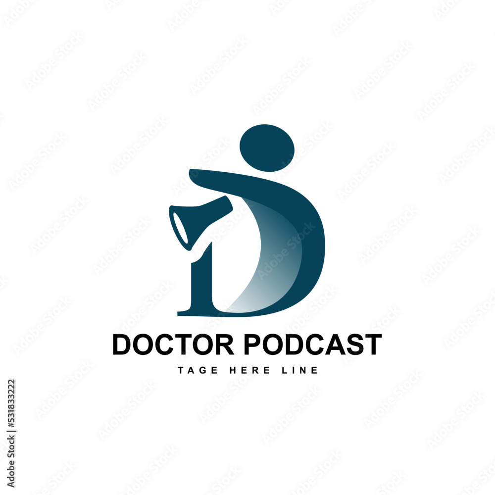 Doctor podcast logo design illustration